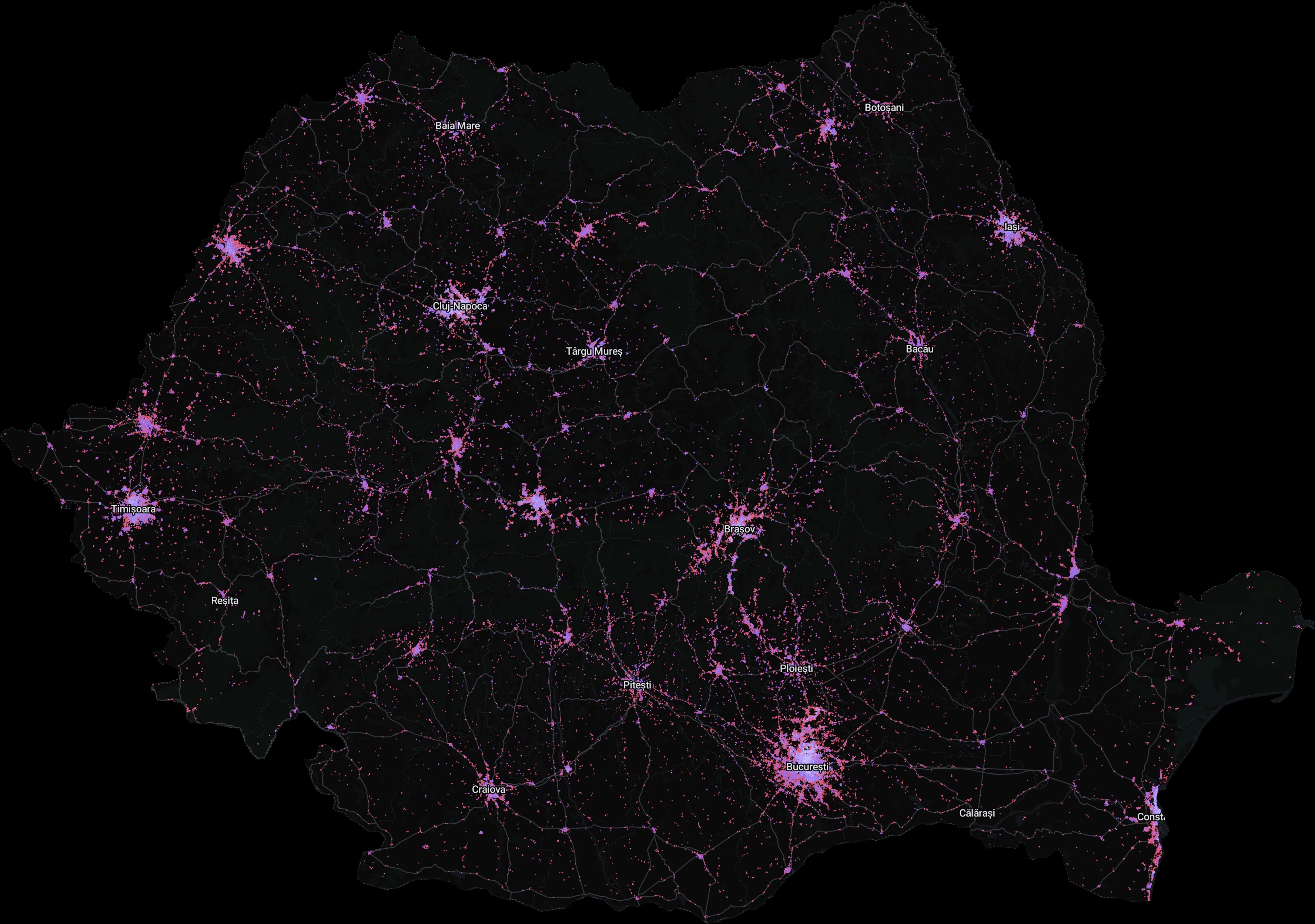 Harta Castela a prețurilor proprietăților din România